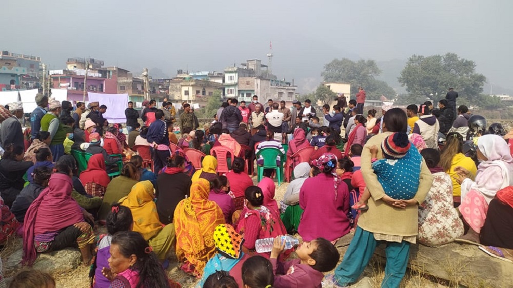 तिनाउ करिडोर निर्माणमा स्थानीयको अवरोध, उचित मुआब्जा नपाए काम ठप्प पार्ने चेतावनी