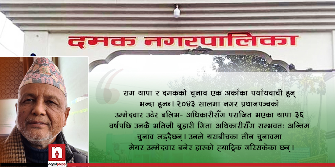 दमकमा चुनावी चमक- हारको ह्याट्रिक गरिसकेका राम थापालाई गठबन्धनको टेको