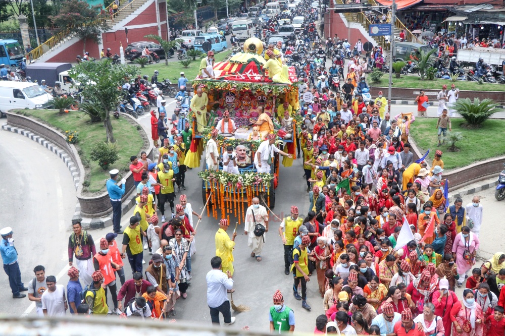 तस्बिरमा काठमाडौंको जगन्नाथ रथयात्रा