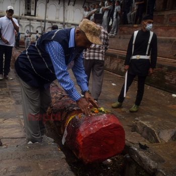 इन्द्रजात्राको लिङ्गो भोटाहिटी पुर्‍याइयो