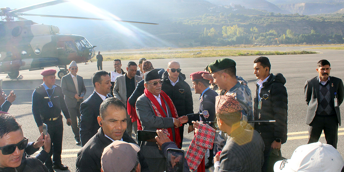 मुस्ताङमा जलवायु परिवर्तनको क्षति रोक्न ५० करोड उपलब्ध गराउने प्रधानमन्त्रीको घोषणा