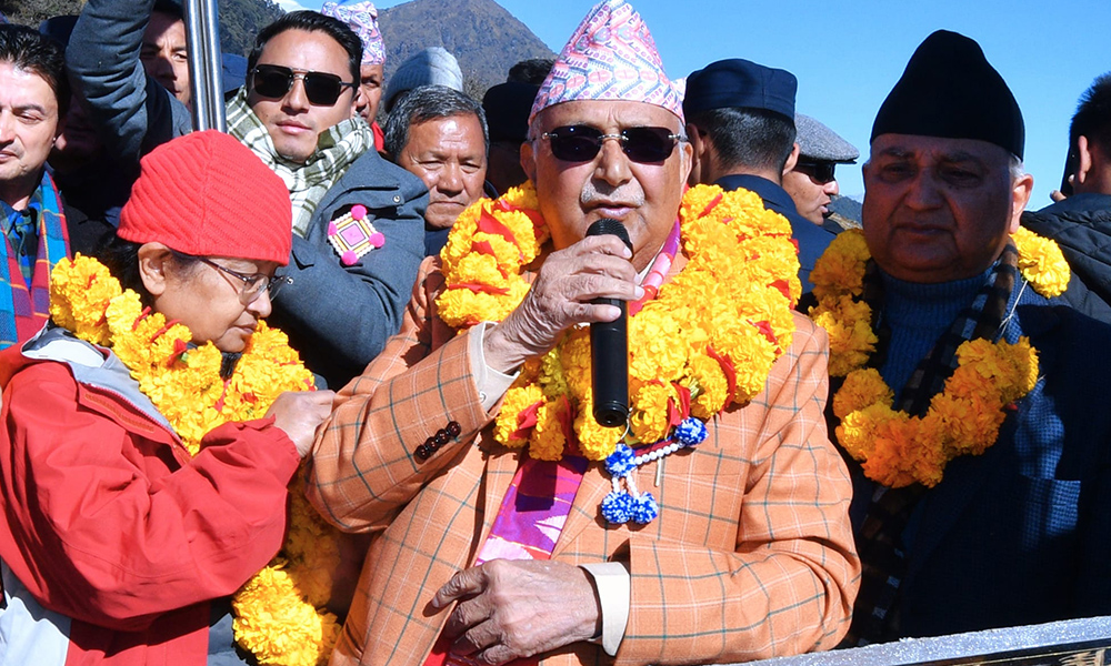 चिवाभन्ज्याङबाट ओलीको सन्देश- देशलाई अलपत्र छाड्नुहुन्न, अब एमालेले निकास दिनुपर्छ (भिडिओ)