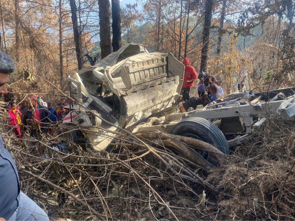 कास्कीको भदौरेमा जीप दुर्घटना हुँदा दुई जनाको मृत्यु, १० घाइते