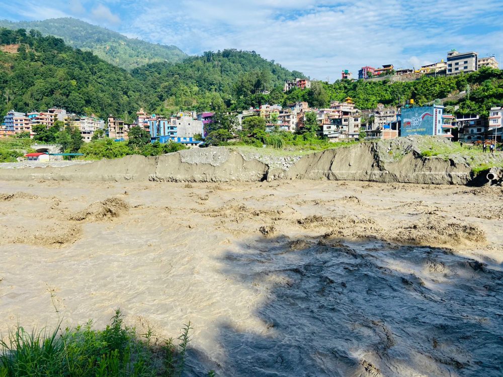 बाढीले इन्द्रावती तेस्रो जलविद्युत् आयोजनामा क्षति