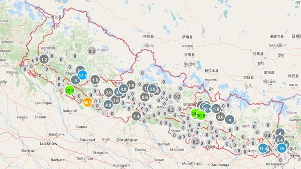 पाँच प्रदेशका केही स्थानमा भारी वर्षा हुने