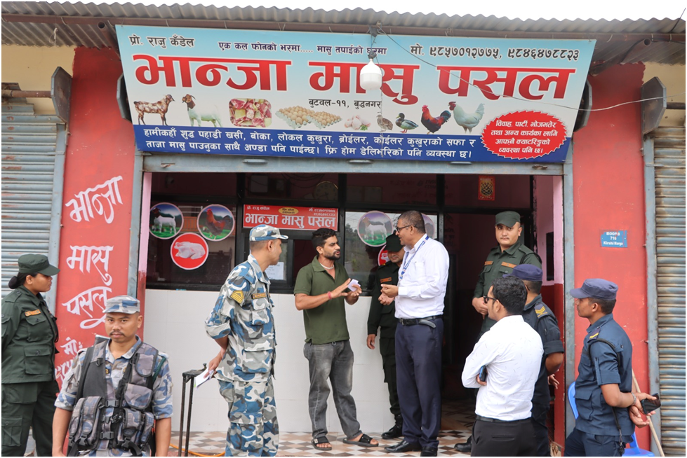 बुटवलका ७ मासु पसल कारबाहीमा