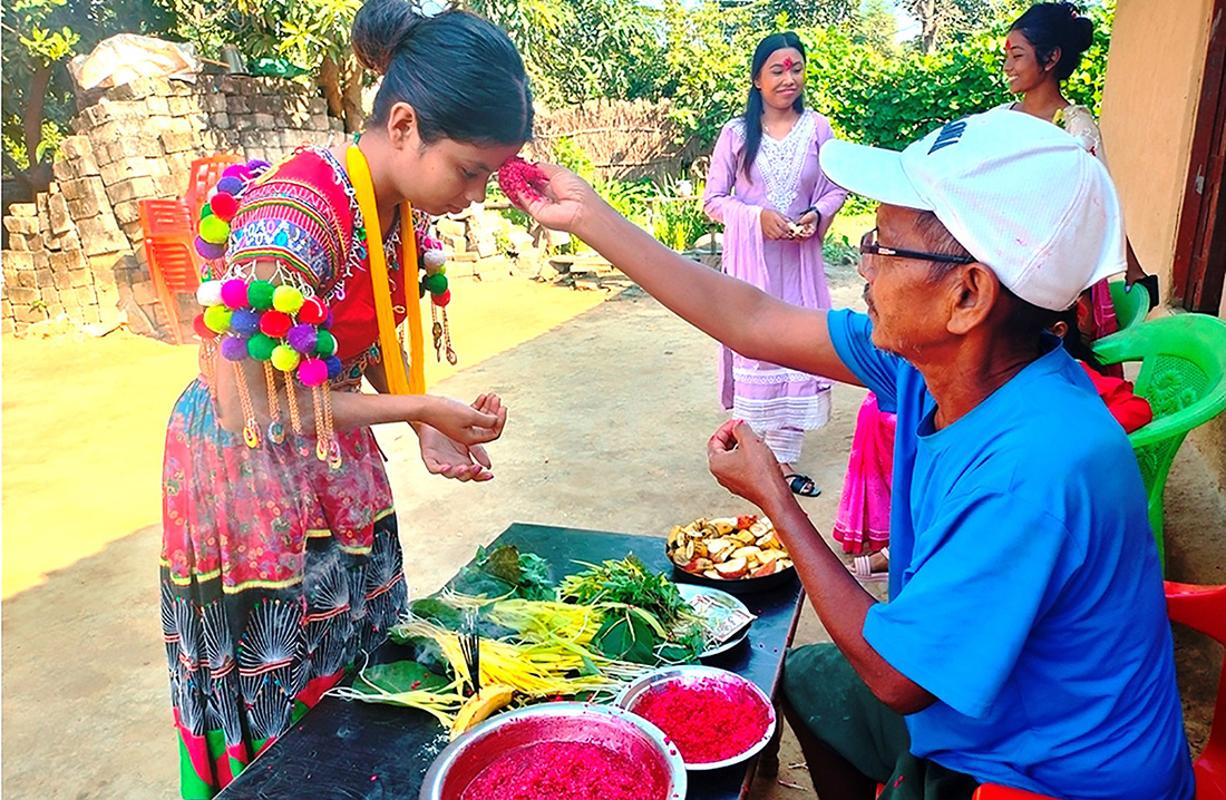 शुभ साइतमा लगाइयो बडादशैँको टीका र जमरा