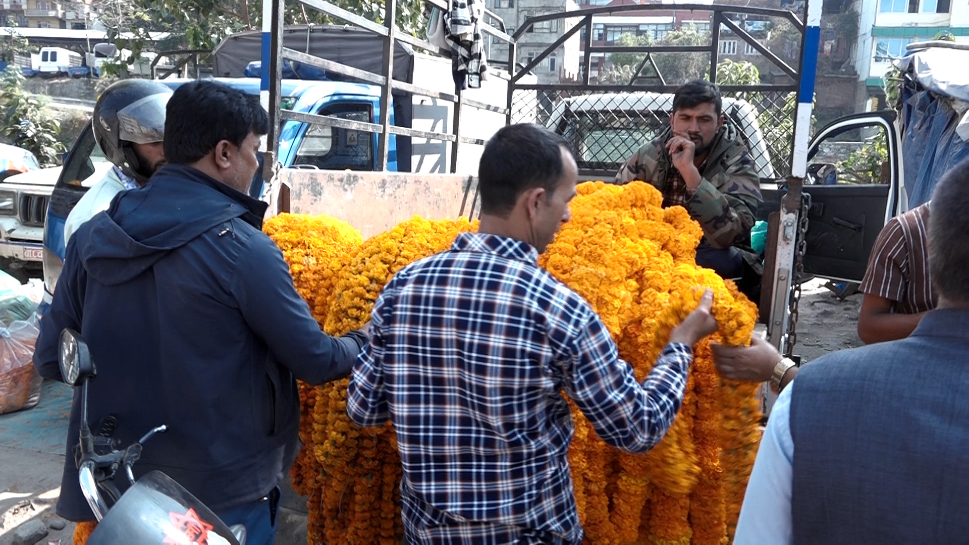 तिहार: सयपत्री फूलकाे व्यापार (तस्बिरहरु)