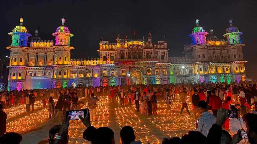 जानकी मन्दिरमा सवा लाख दीप प्रज्वलन