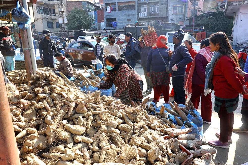 माघे संक्रान्तिका लागि तरूल किन्नेको भिड (तस्बिरहरू)